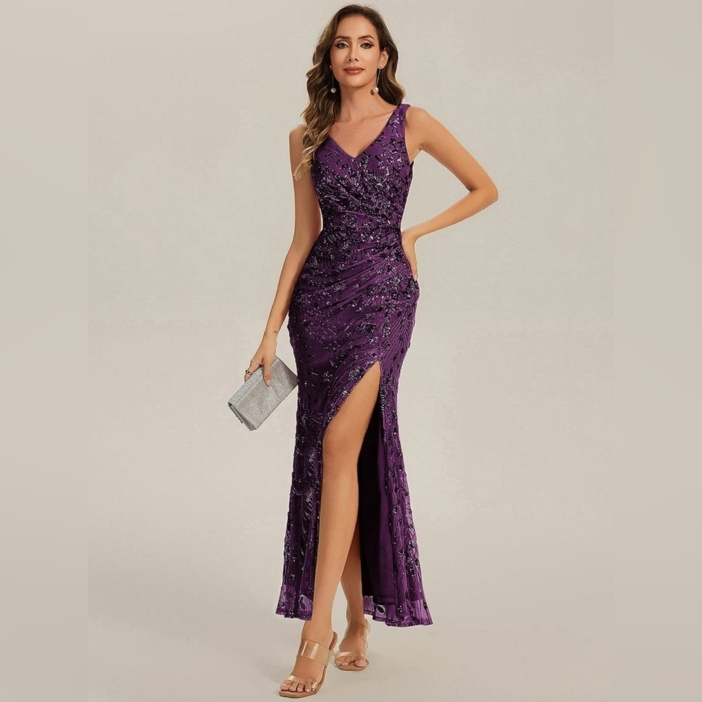 🆕Knotted Sequin Sleeveless Bodycon Formal Evening Dress